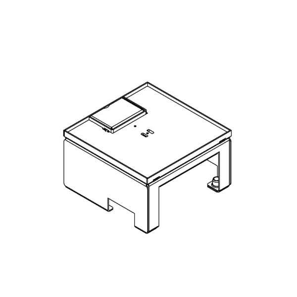 Produktbild UBD 162 051  -  Unterflur-Bodendose UBD 160 inkl. Deckel, flach (SVZ), ohne Kante, 5mm Vertiefung und 1 Schnurauslass